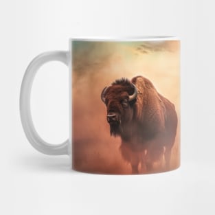 Buffalo Bison Animal Wildlife Wilderness Colorful Realistic Illustration Mug